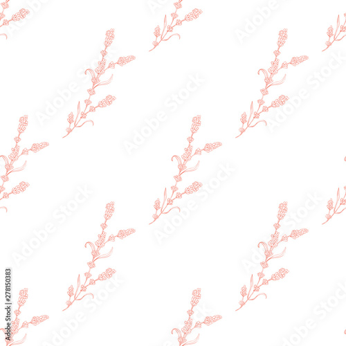 Wildflowers pattern handcrafted artsy lavender surface design
