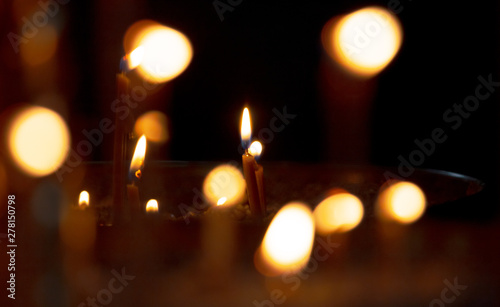 Candles are burning in the Orthodox Church