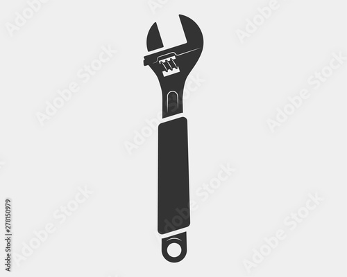 Tools vector wrench icon. Spanner logo design element. Key tool isolated on white background.