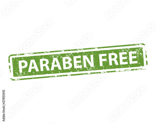 Paraben free stamp vector texture. Rubber cliche imprint. Web or print design element for sign, sticker, label.