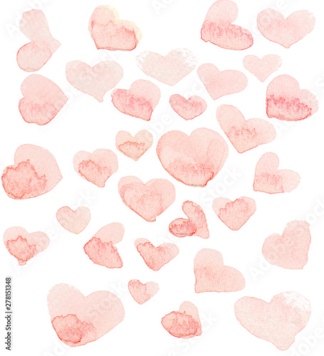 red heart watercolor texture background