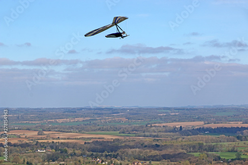 Hang glider flying at Combe Gibbet