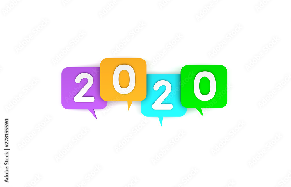 New Year 2020 Creative Design Concept - 3D Rendered Image New Year 2020 Creative Design Concept - 3D Rendered Image