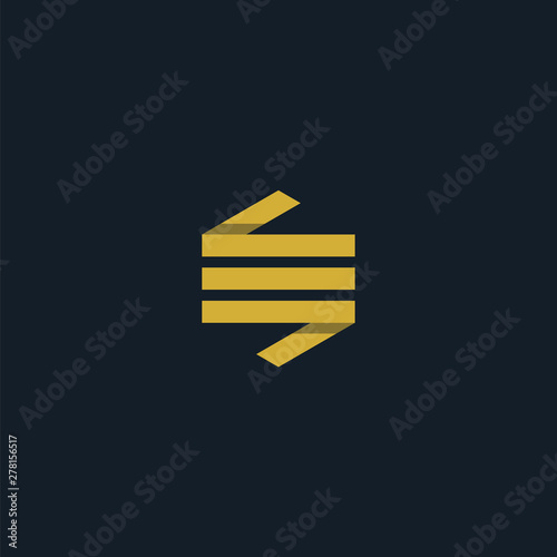 ES polygon geometric logo flat