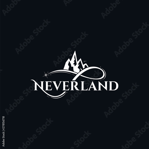 never land mountain black white
