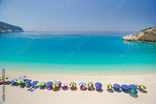 Porto Katsiki beach on Lefkada island in Greece photo