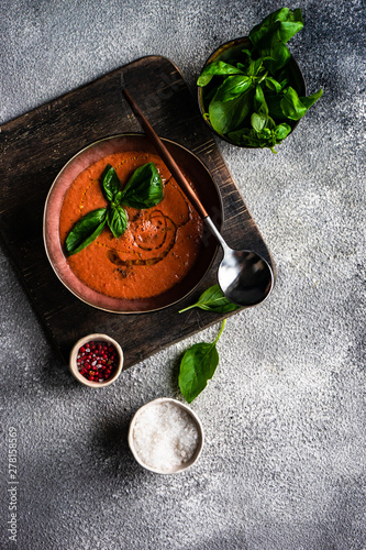 Traditional spanish tomato soup Gazpacho