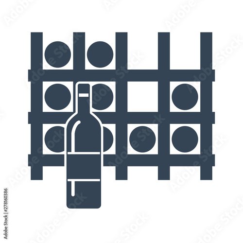 black icon rack of wine bottles, wine cellar