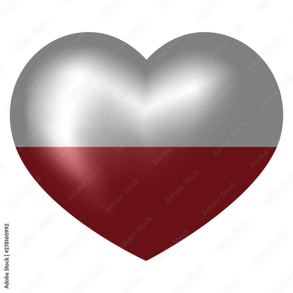 Flag of Poland in heart shape. 3d vector illustration. Flag of Poland in heart shape. 3d vector illustration.