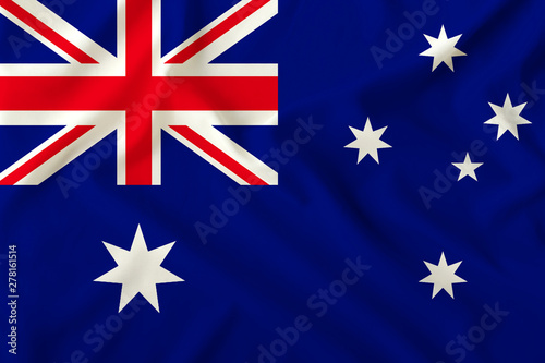beautiful australia flag on delicate silk with soft folds in the wind © kittyfly