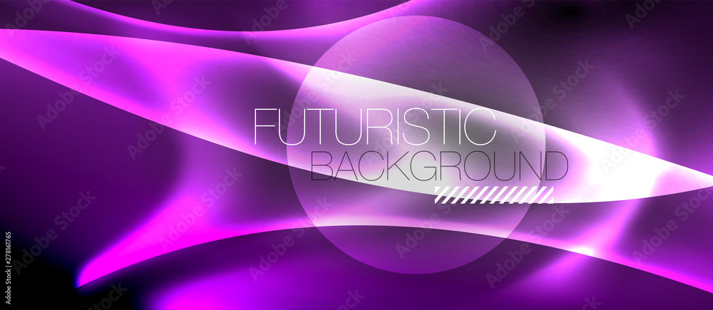 Glossy glowing neon light wave background Glossy glowing neon light wave background