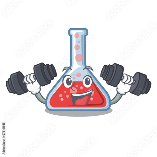 Fitness erlenmeyer flask isolated in the mascot