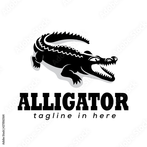 Aggressive wild crocodile logo design inspiration