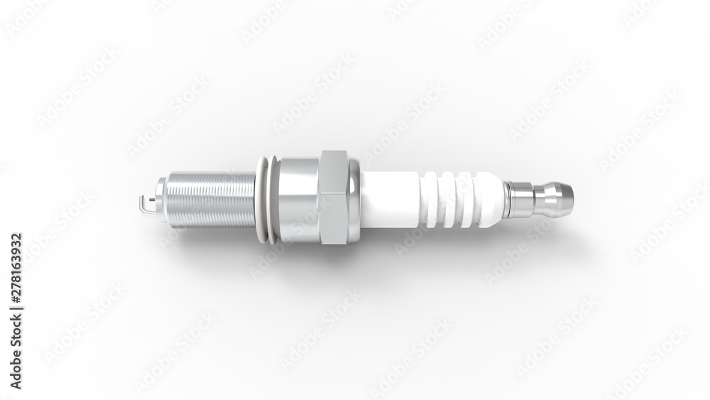 3d rendering of a spark plug isolated in white studio background 3d rendering of a spark plug isolated in white studio background