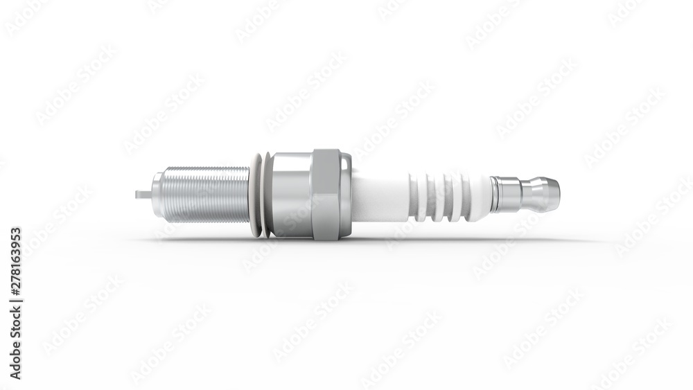 3d rendering of a spark plug isolated in white studio background 3d rendering of a spark plug isolated in white studio background