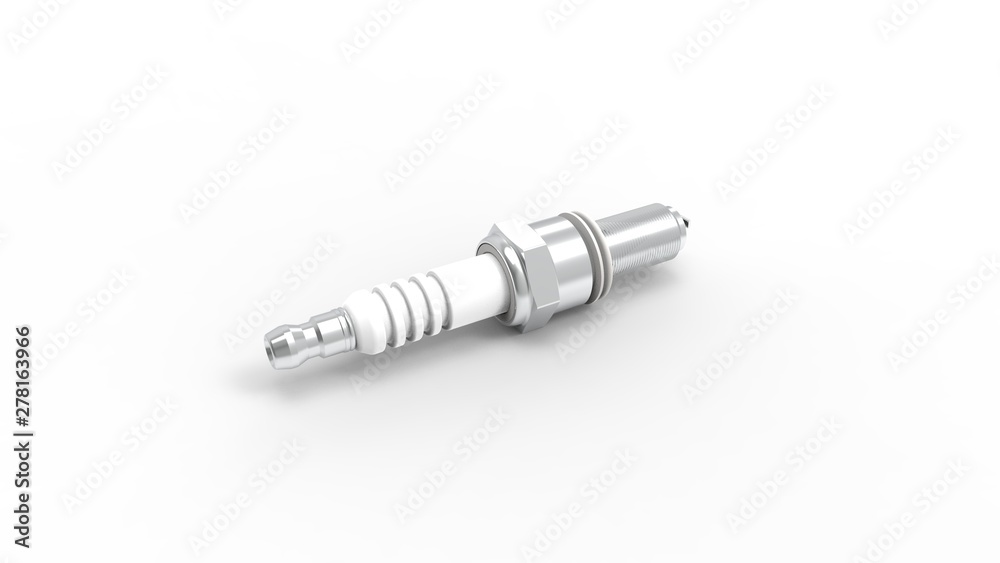 3d rendering of a spark plug isolated in white studio background 3d rendering of a spark plug isolated in white studio background