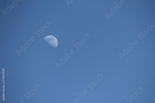 Photography of the moon during a day of july