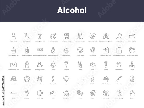 alcohol outline icons