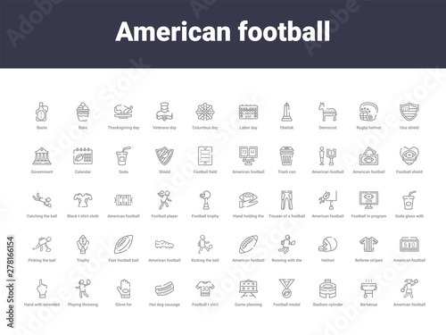 american football outline icons