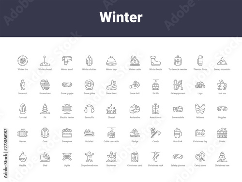 winter outline icons