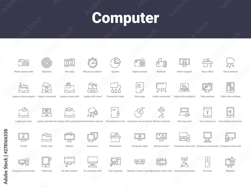 computer outline icons