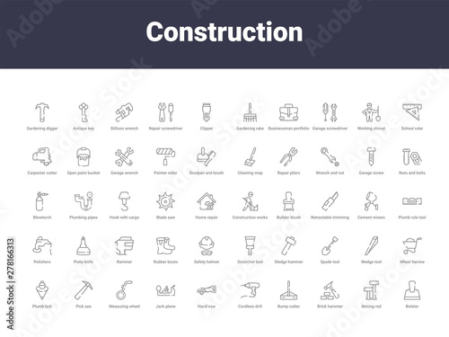 construction outline icons