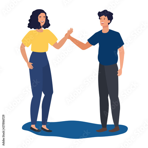 young lovers couple avatars characters