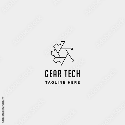 gear technology logo vector engine industry icon symbol sign isolated