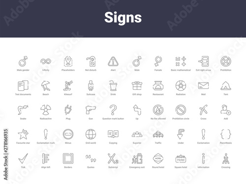 signs outline icons