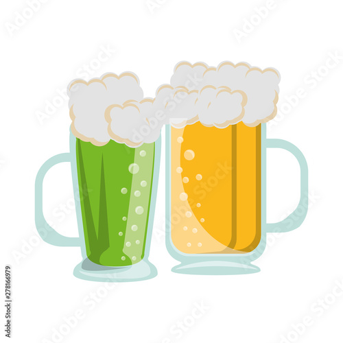 beer glasses fresh alcoholic drinks