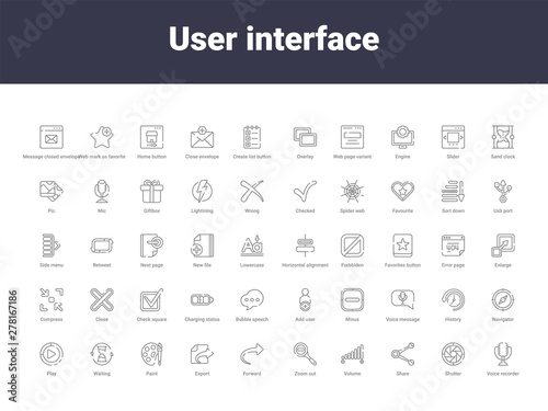 user interface outline icons