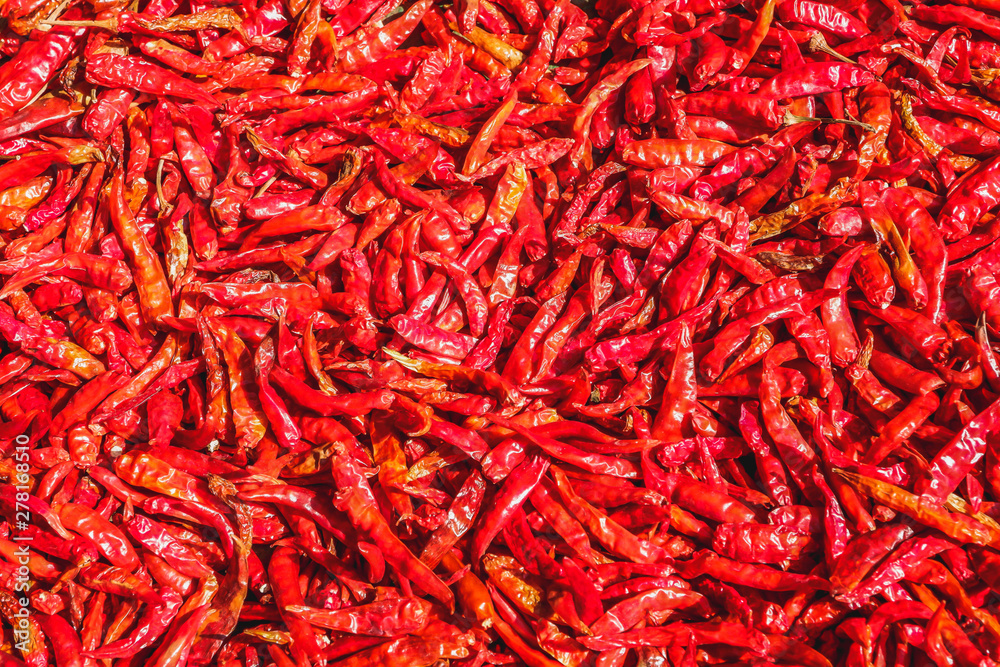 Dry red chilli pepper background pattern Dry red chilli pepper background pattern