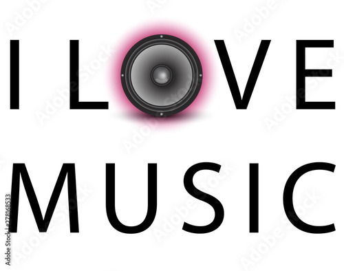 Vector illustration of i love music