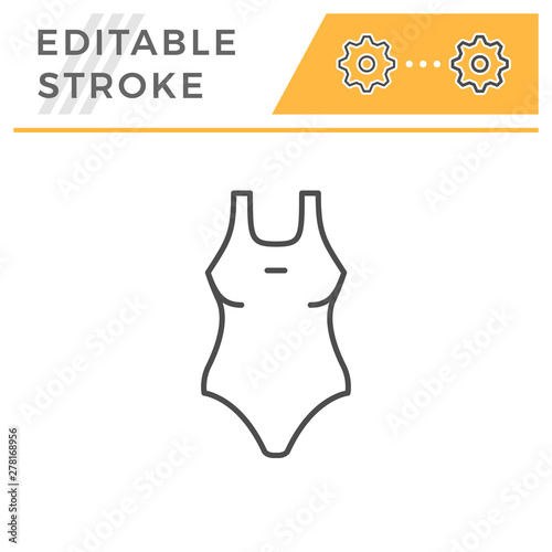 Female swimwear editable stroke line icon