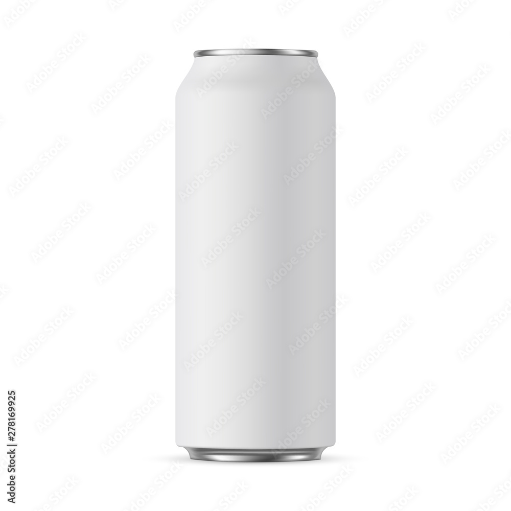 Aluminium can mockup 500 ml, isolated on white background - front view. Vector illustration Aluminium can mockup 500 ml, isolated on white background - front view. Vector illustration