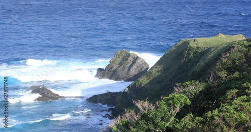 Miyakozaki promontory near the blue ocean in Amami oshima Kagoshima photo