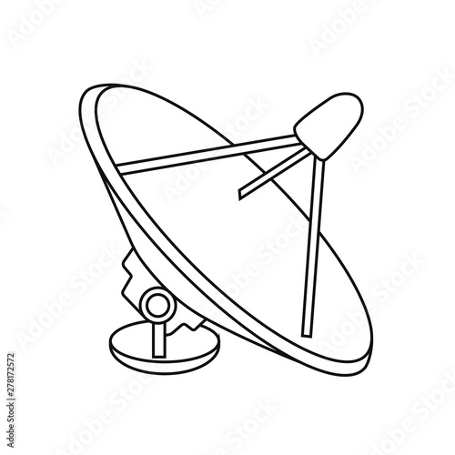 Satellite dish antenna line icon vector