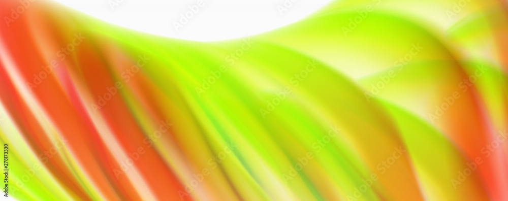 Obraz premium Modern Liquid color flow on white - colorful flow poster. Techno Wave Liquid shape in white color background. Design for your design project