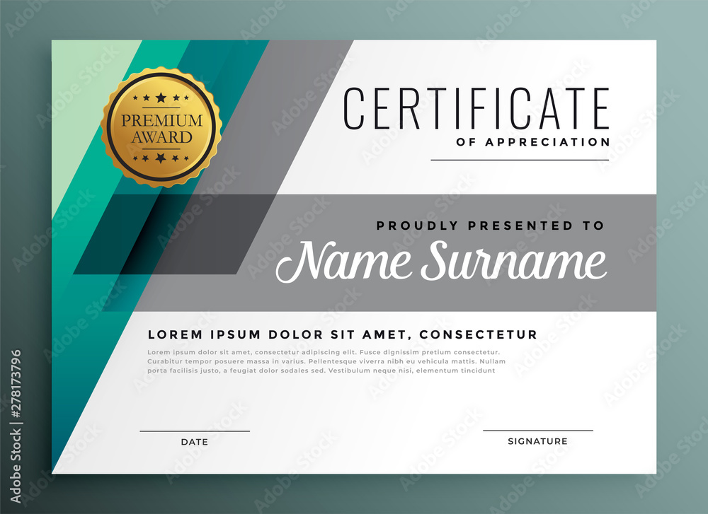 Fototapeta premium elegant geometric certificate template design