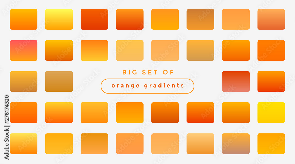 set of bright orange and yellow gradients