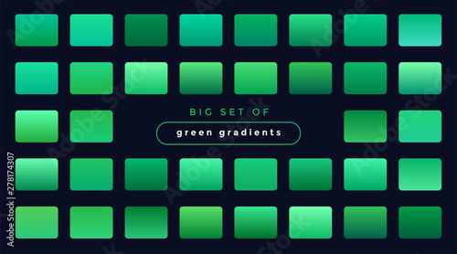set of green smooth gradients