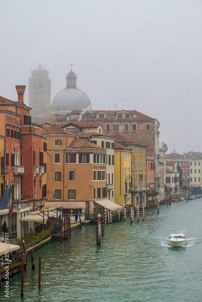 The beautiful city of Venice during a very humid and full of haze day.