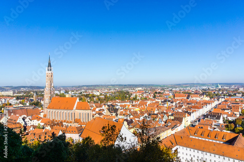Panorama of Landshut with Church Bavaria Germany