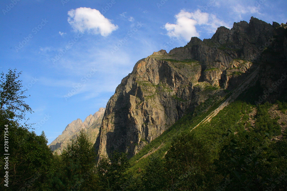Caucasus. Ossetia. Gorge Tsey. Rocks.
