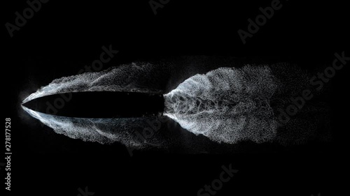 ship wake trail seamless loop texture with alpha, top view, isolated on black