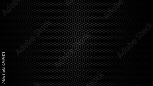 Black metal texture steel background. Perforated sheet metal.