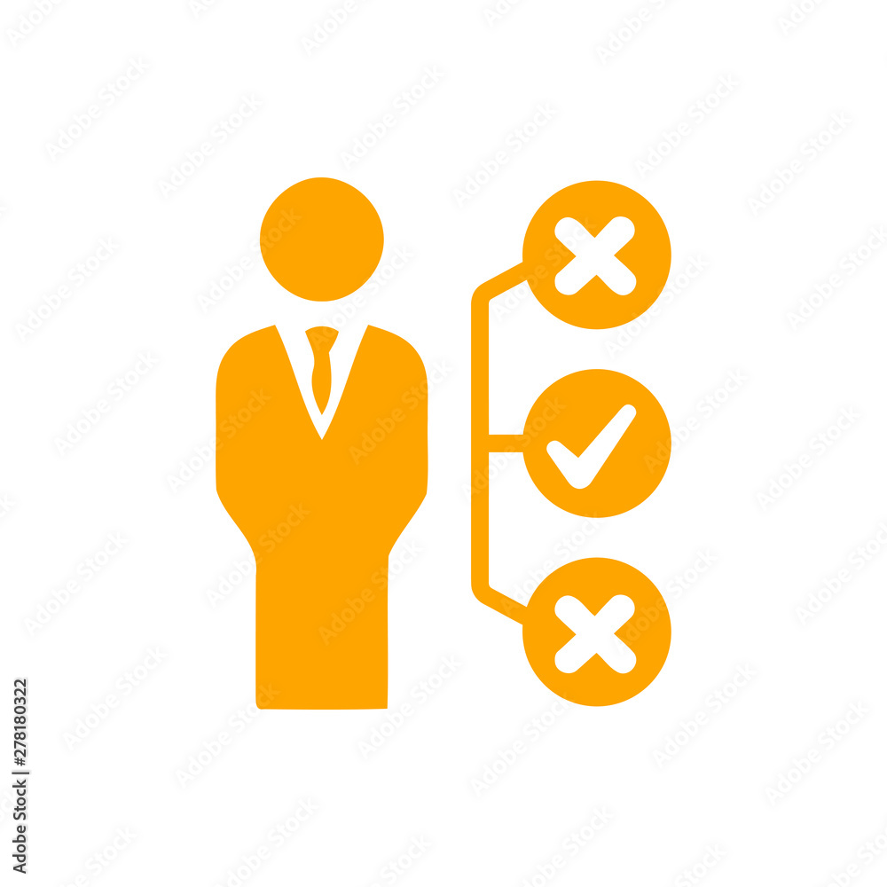 Business decision, business plan, decision making, management, plan, planning, strategy orange color icon