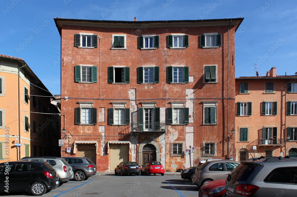 Renaissance residential house at Francesco Carrara Square in Pisa, Italy