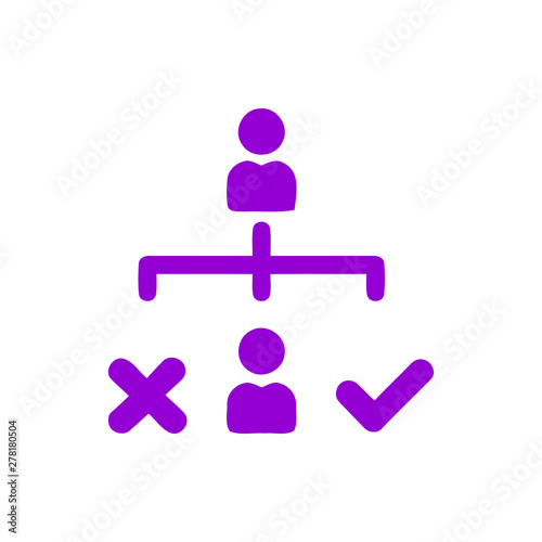 Business decision, business plan, decision making, management, plan, planning, strategy violet color icon