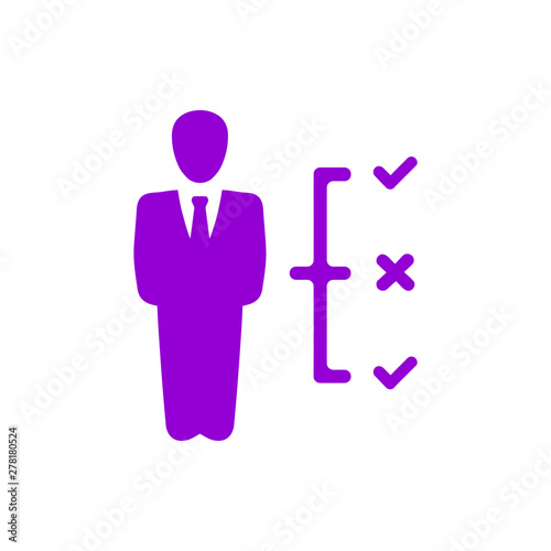 Business decision, business plan, decision making, management, plan, planning, strategy violet color icon